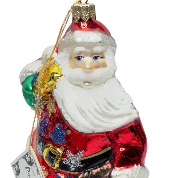 KURT ADLER Santa on Moon Xmas ornament Vintage Blown Glass Komozja Poland 2000 - Picture 6 of 14